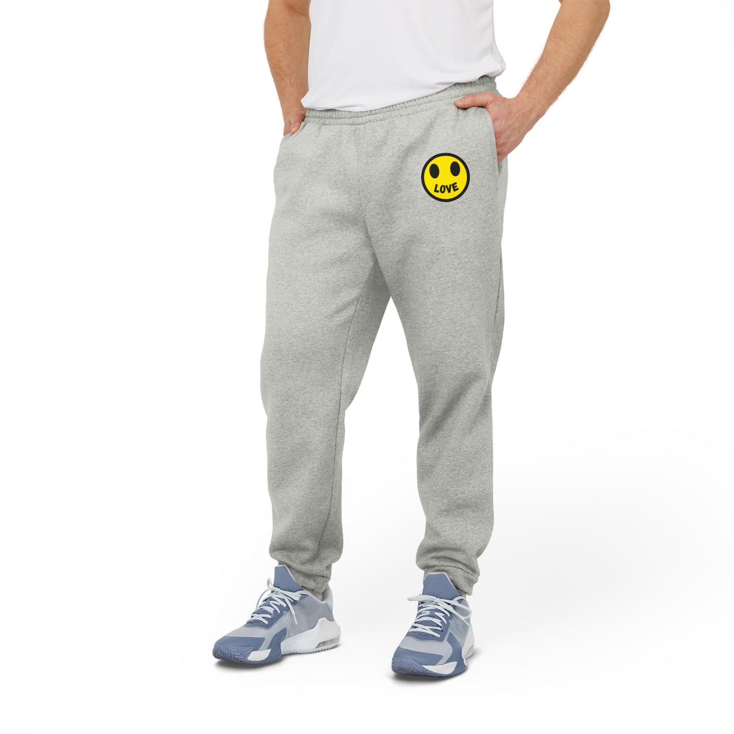 Adidas Unisex Fleece Joggers with Love Graphic - Cozy Athleisure Pants