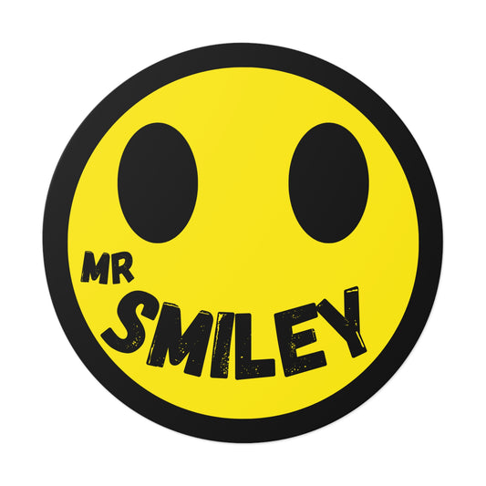 Playful Mr. Smiley Round Vinyl Stickers - Fun Décor for Happy Vibes